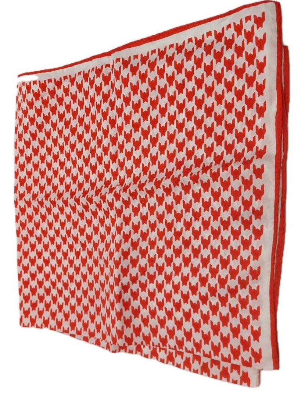 Red White Scarf Square Houndstooth 25" Patterned